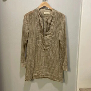 Mauro Grifoni woman’s tan with grey striped tunic